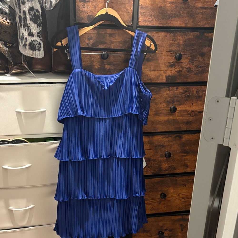 DKNY Royal Blue Pleated Dress